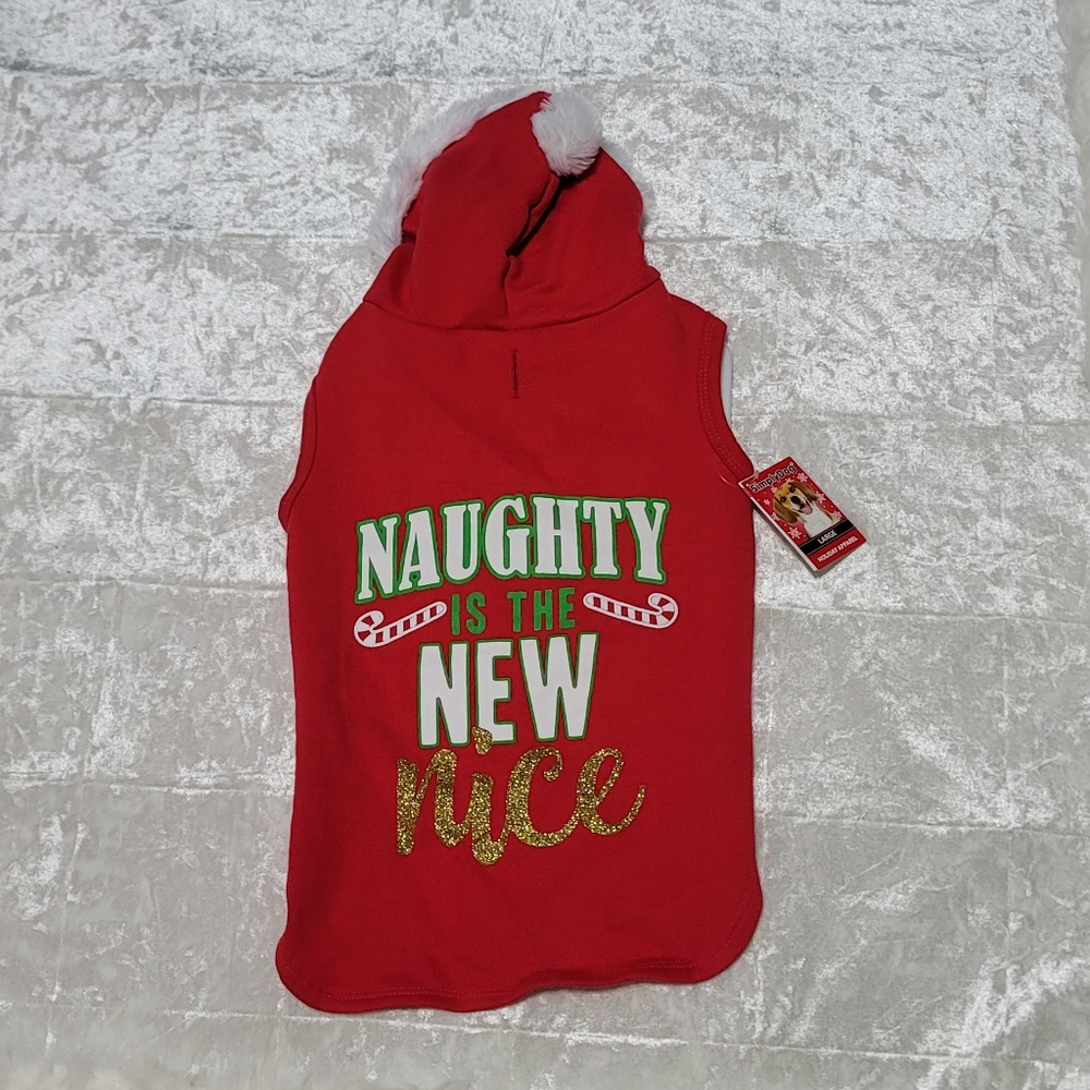 Simply Dog Red " Naughty Is The New Nice" Apparel